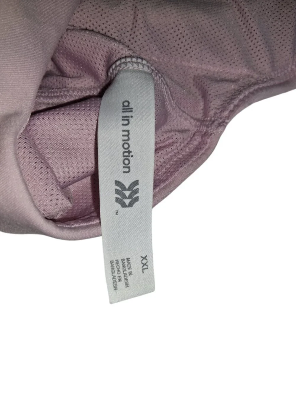 All in Motion XXL Mauve Sports Bra Low Impact Racerback Yoga Athletic Activewear